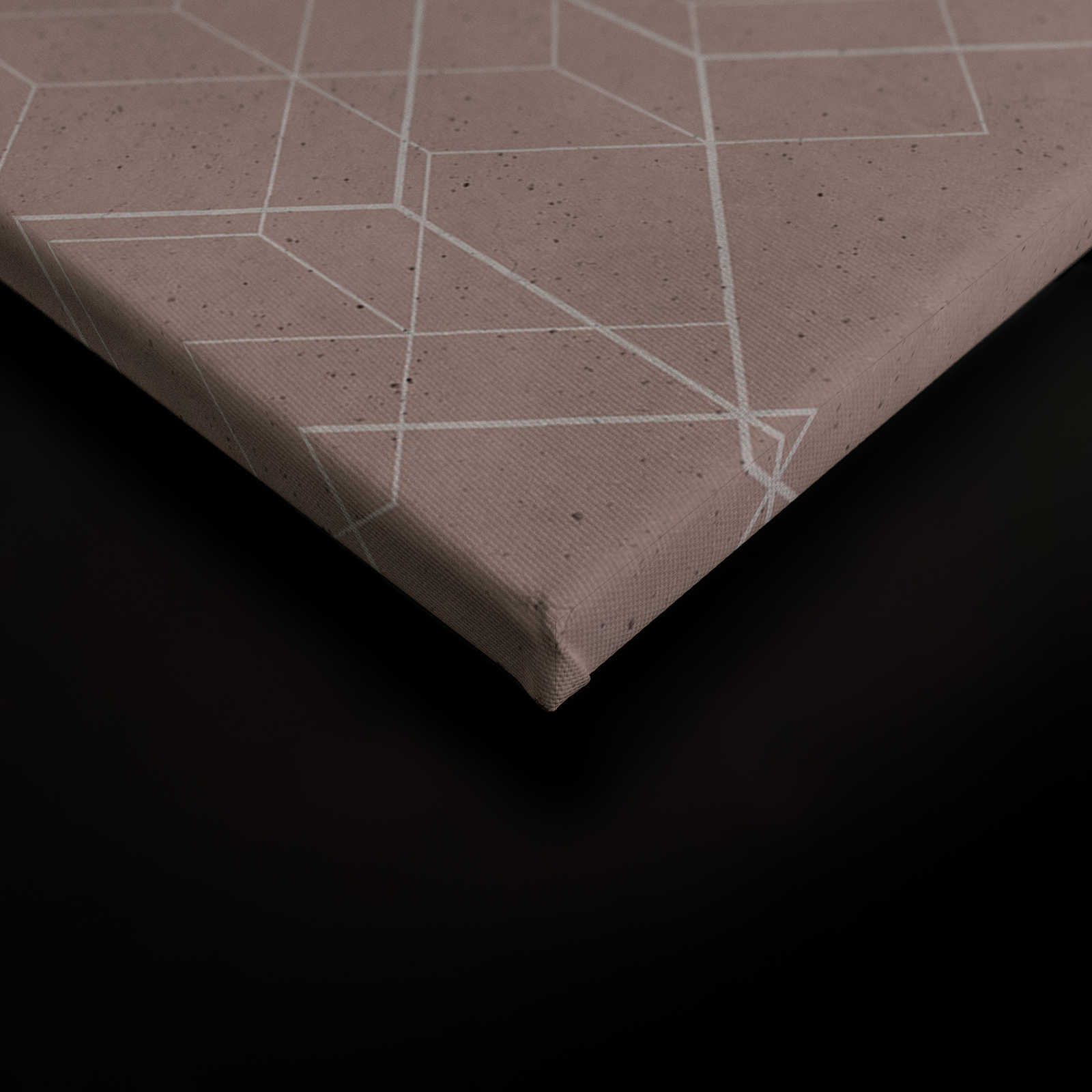             Tela dipinta con motivo geometrico | beige, bianco - 0,90 m x 0,60 m
        