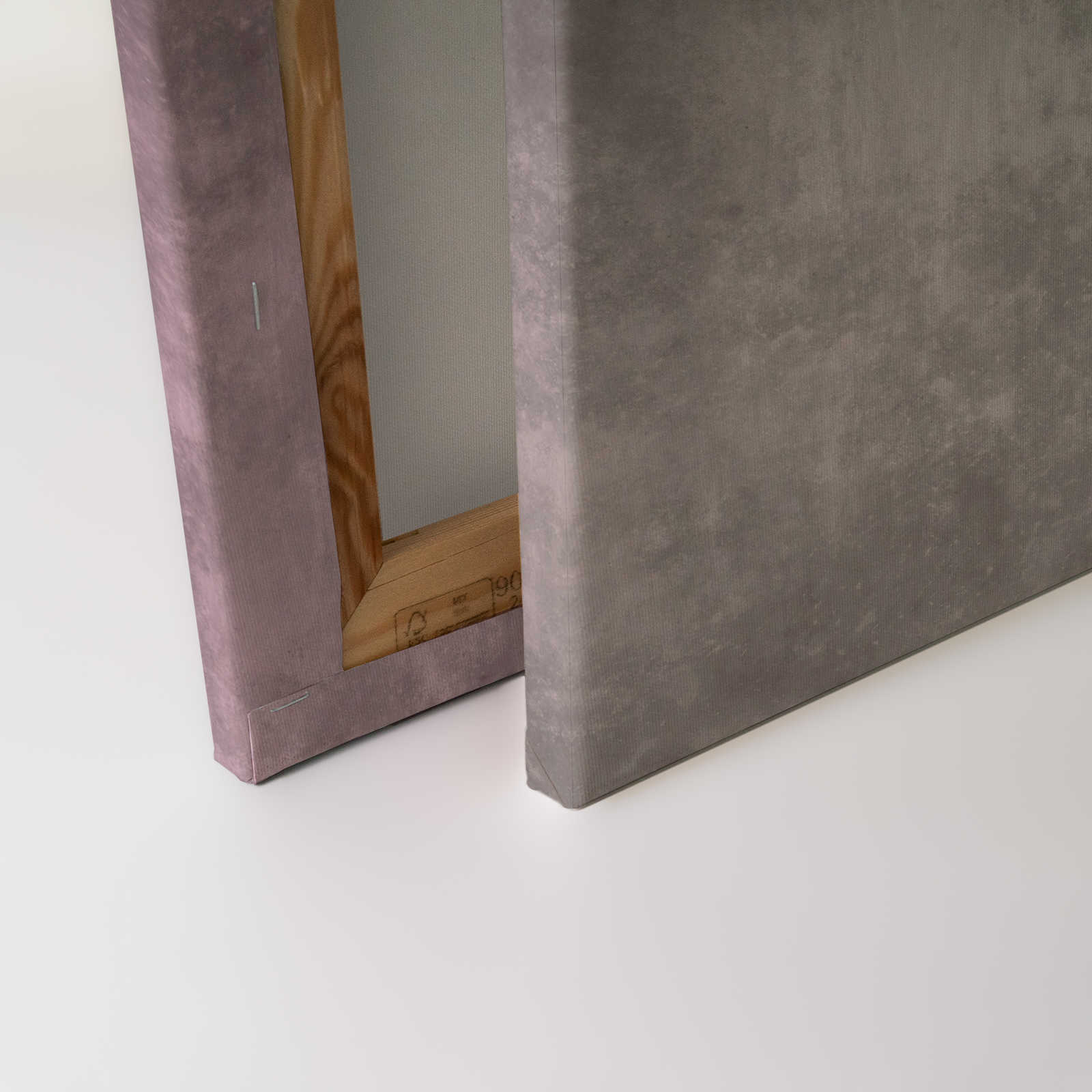             Toile aspect béton à rayures | gris, rose - 0,90 m x 0,60 m
        