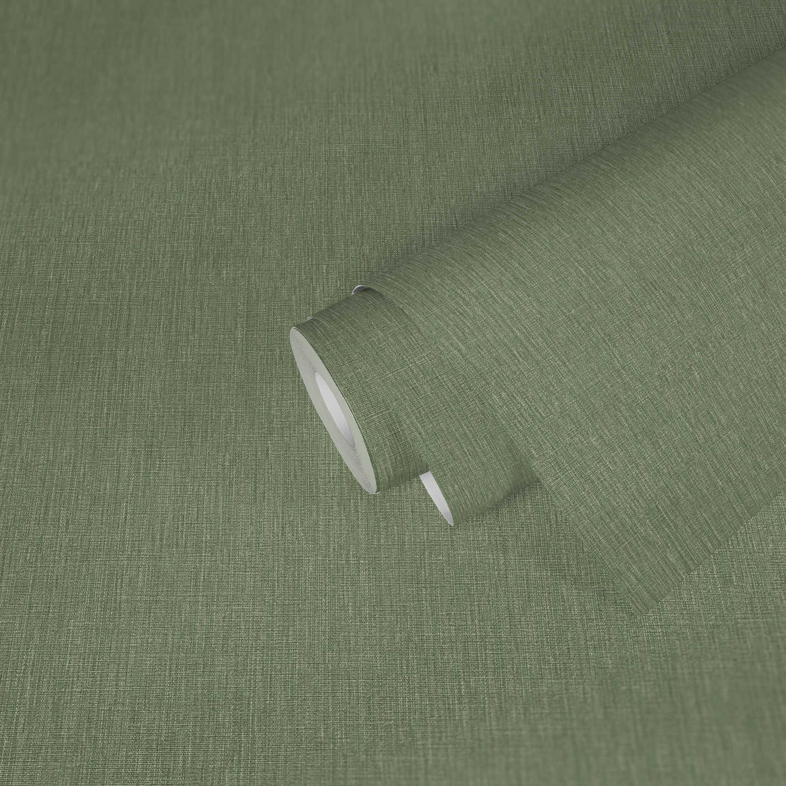             Carta da parati non tessuta a trama leggera in look tessile - verde
        