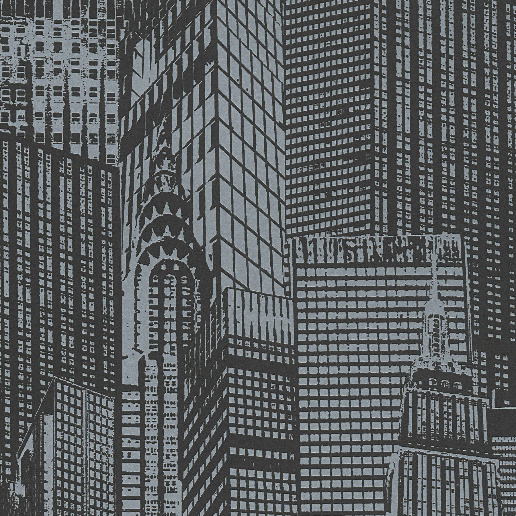             Panel de papel pintado New York skyline autoadhesivo - gris, negro
        