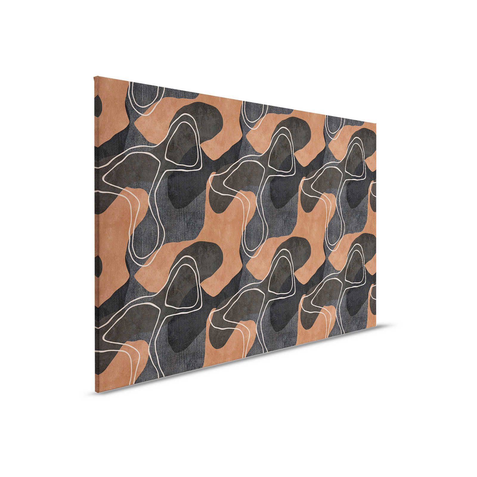        Terra 1 - Ethno canvas painting with abstract design in earth tones - 0.90 m x 0.60 m
    