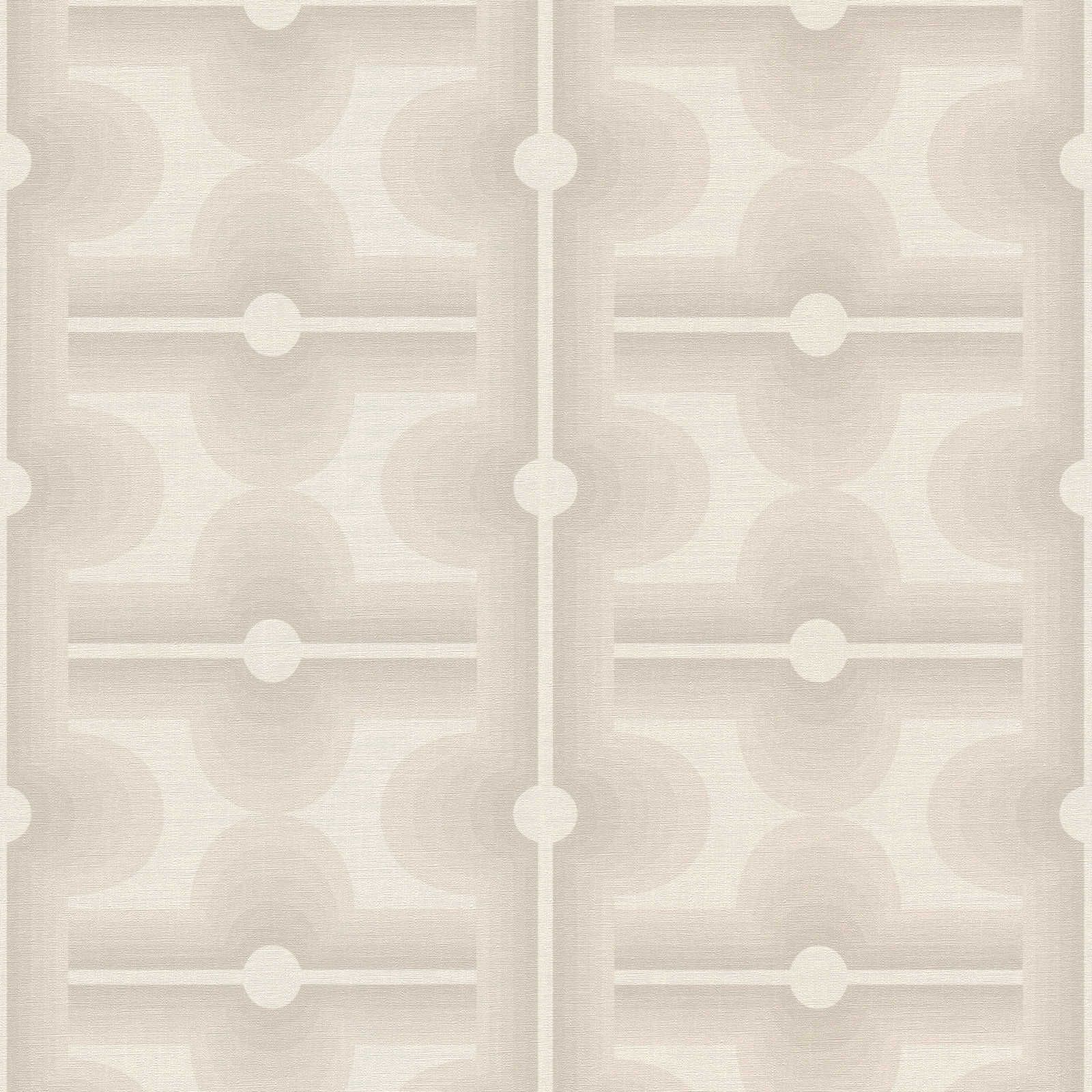             Abstracte Retro Stijlpatronen - Beige, Crème, Grijs
        