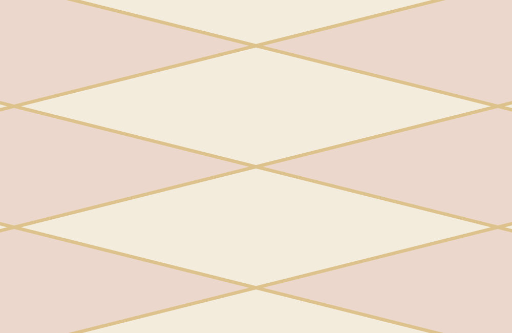             Papier peint panoramique losange style rétro des années 70 - rose, crème, orange | Intissé lisse mat
        