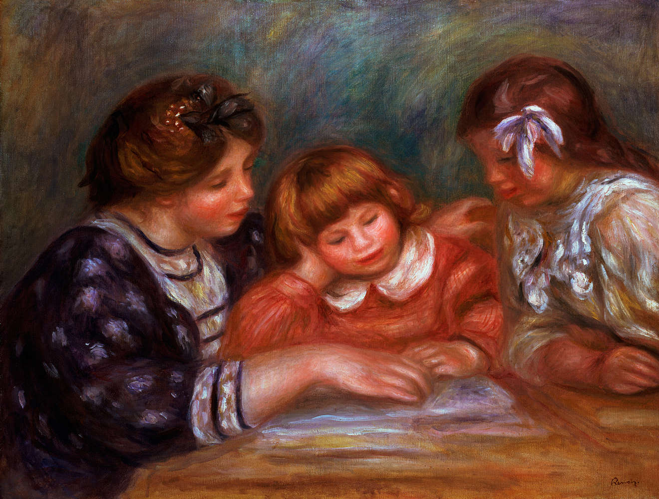             De Les" muurschildering van Pierre Auguste Renoir
        