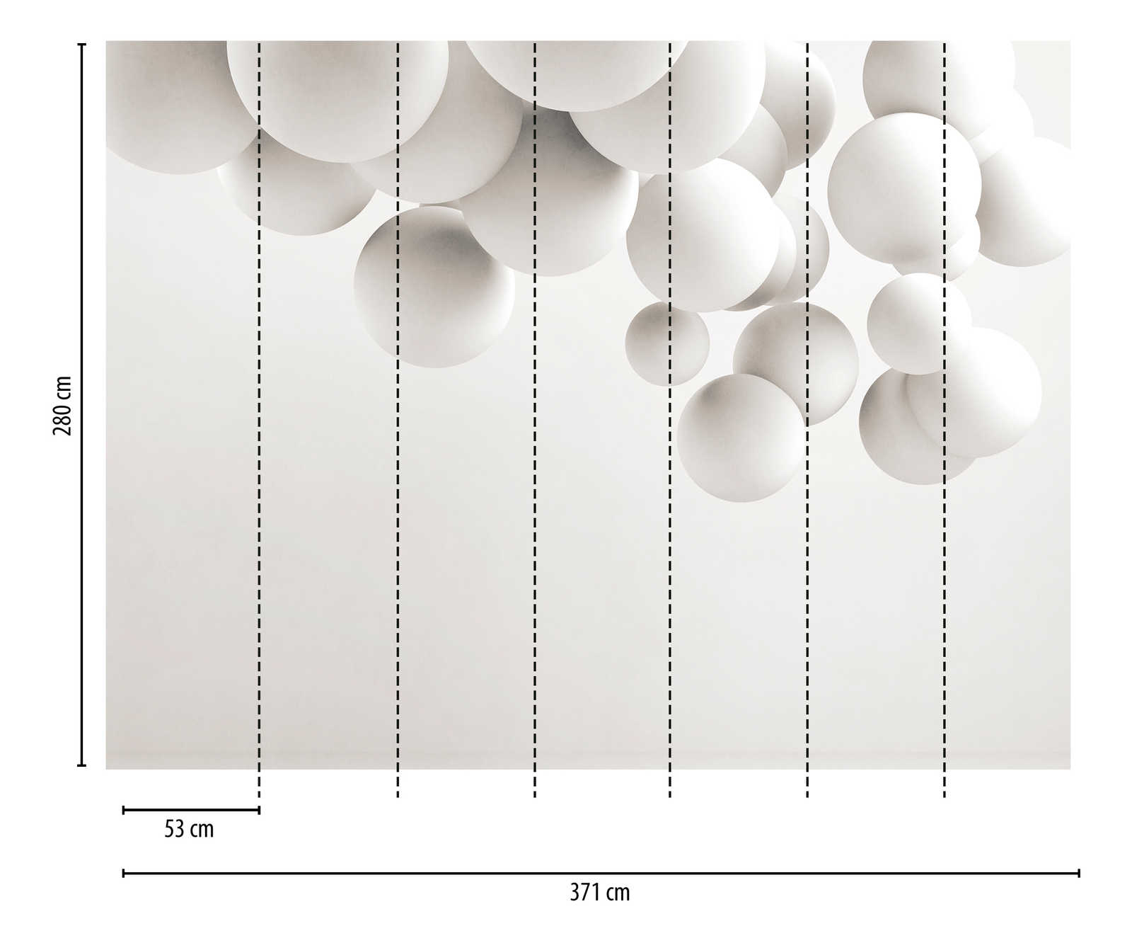             Wallpaper novelty | 3D motif wallpaper white balls
        