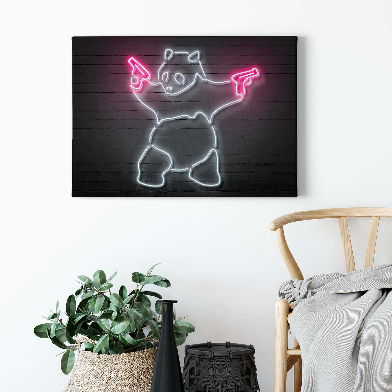             Canvas print neon sign "Panda" by Mielu
        