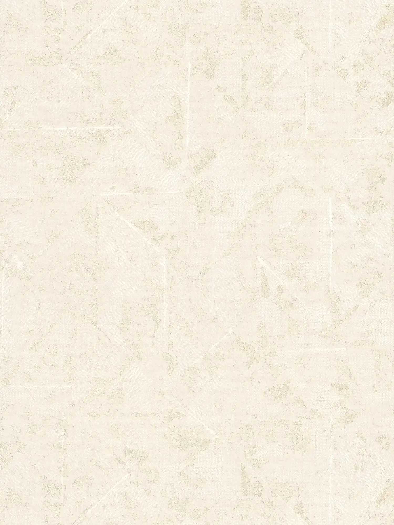 wallpaper asymmetrical patterned, used look - cream, white, gold
