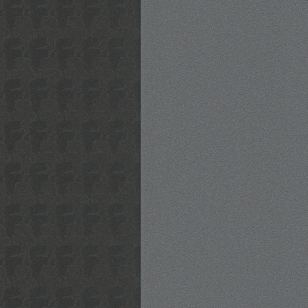             Papel pintado de rayas Karl LAGERFELD con efecto de textura - gris, negro
        