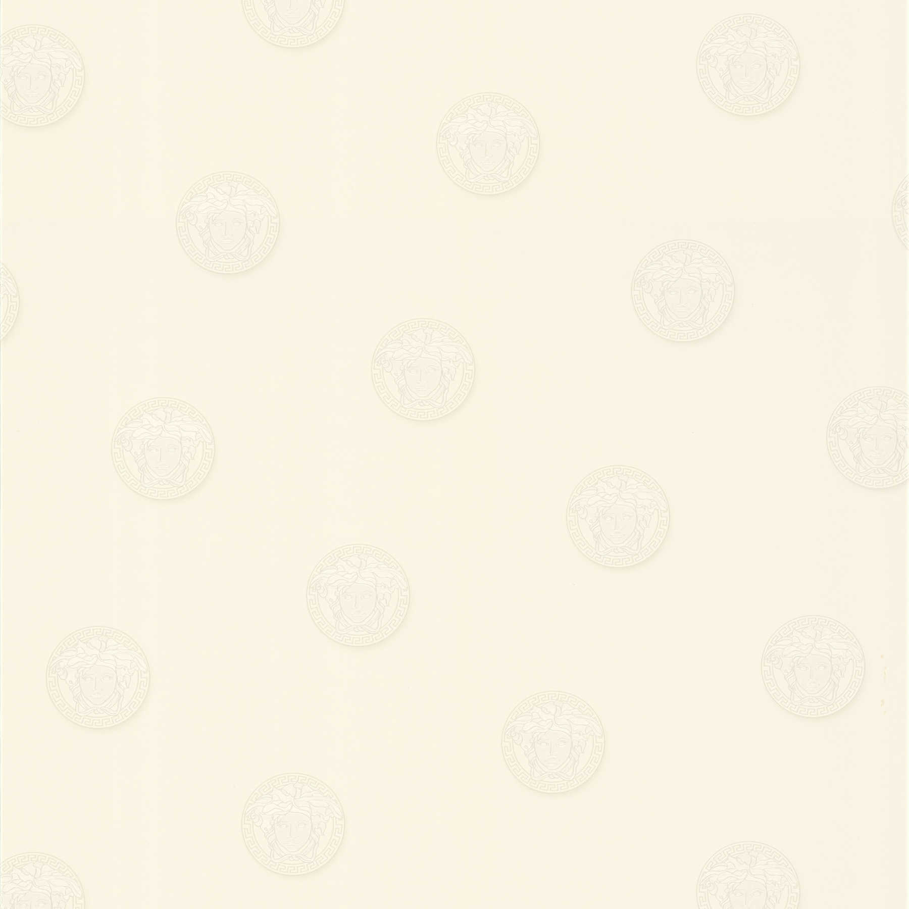 Papel pintado VERSACE Medusa Emblem - gris, blanco
