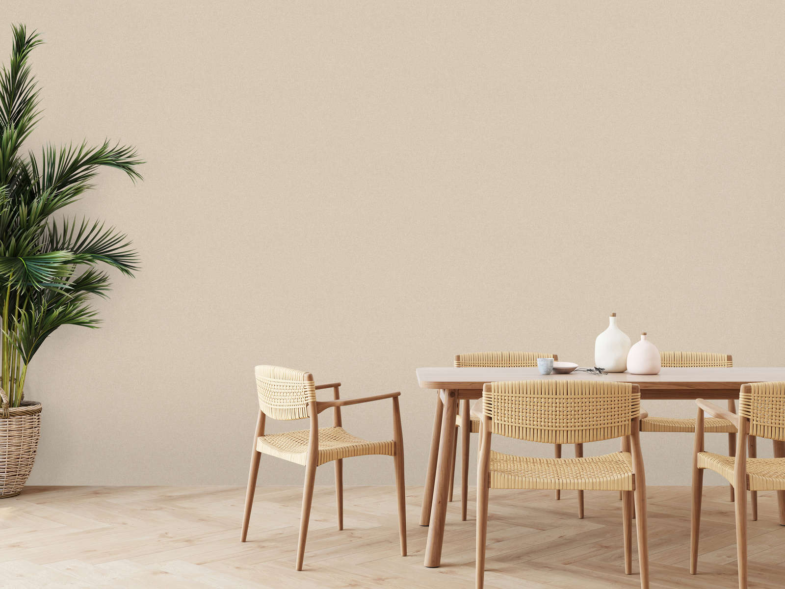             Non-woven wallpaper plains with fine structure - beige
        