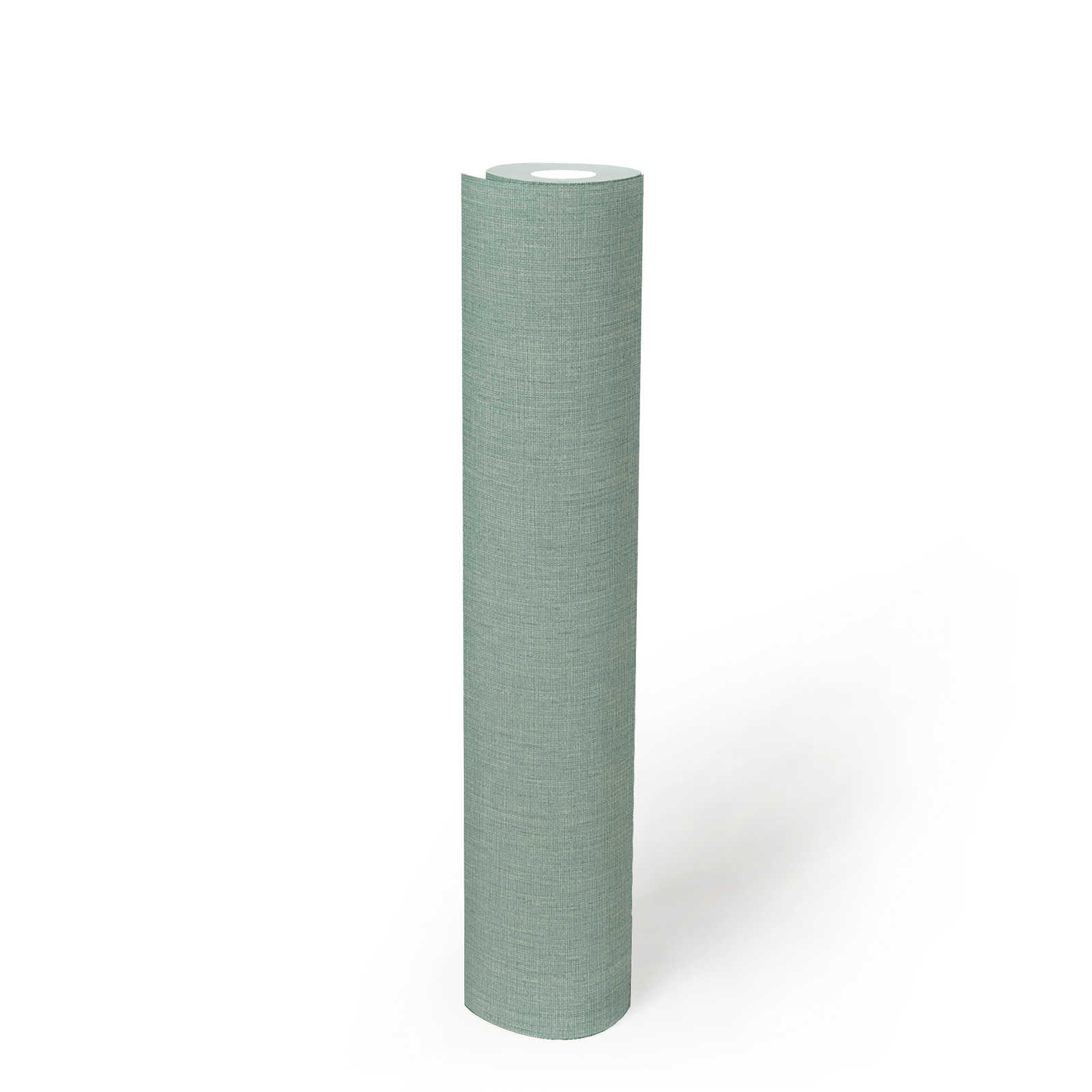             papier peint en papier uni aspect textile - vert, turquoise, bleu
        