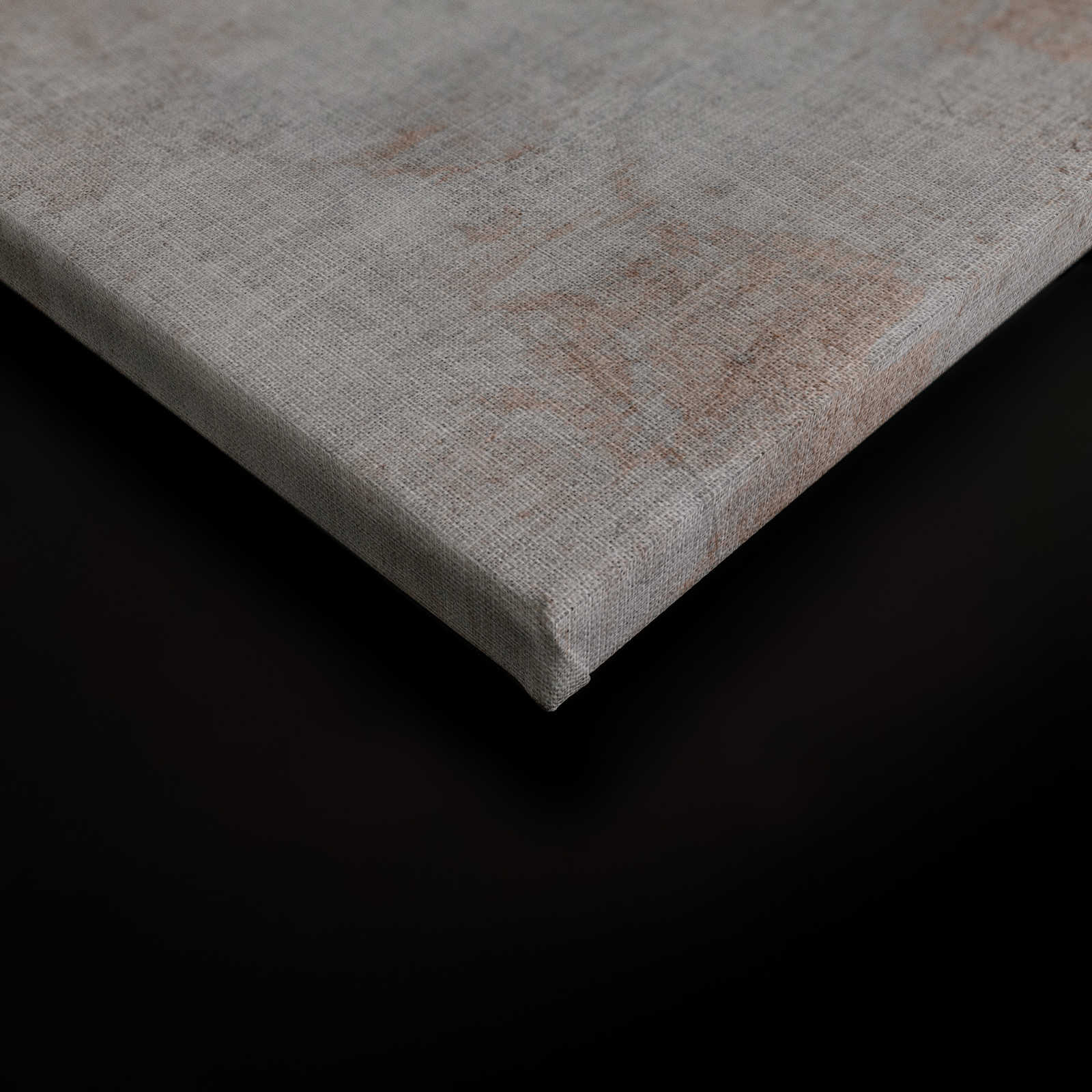             Big three 1 - Concrete-look canvas picture with wolf - natural linen structure - 0.90 m x 0.60 m
        