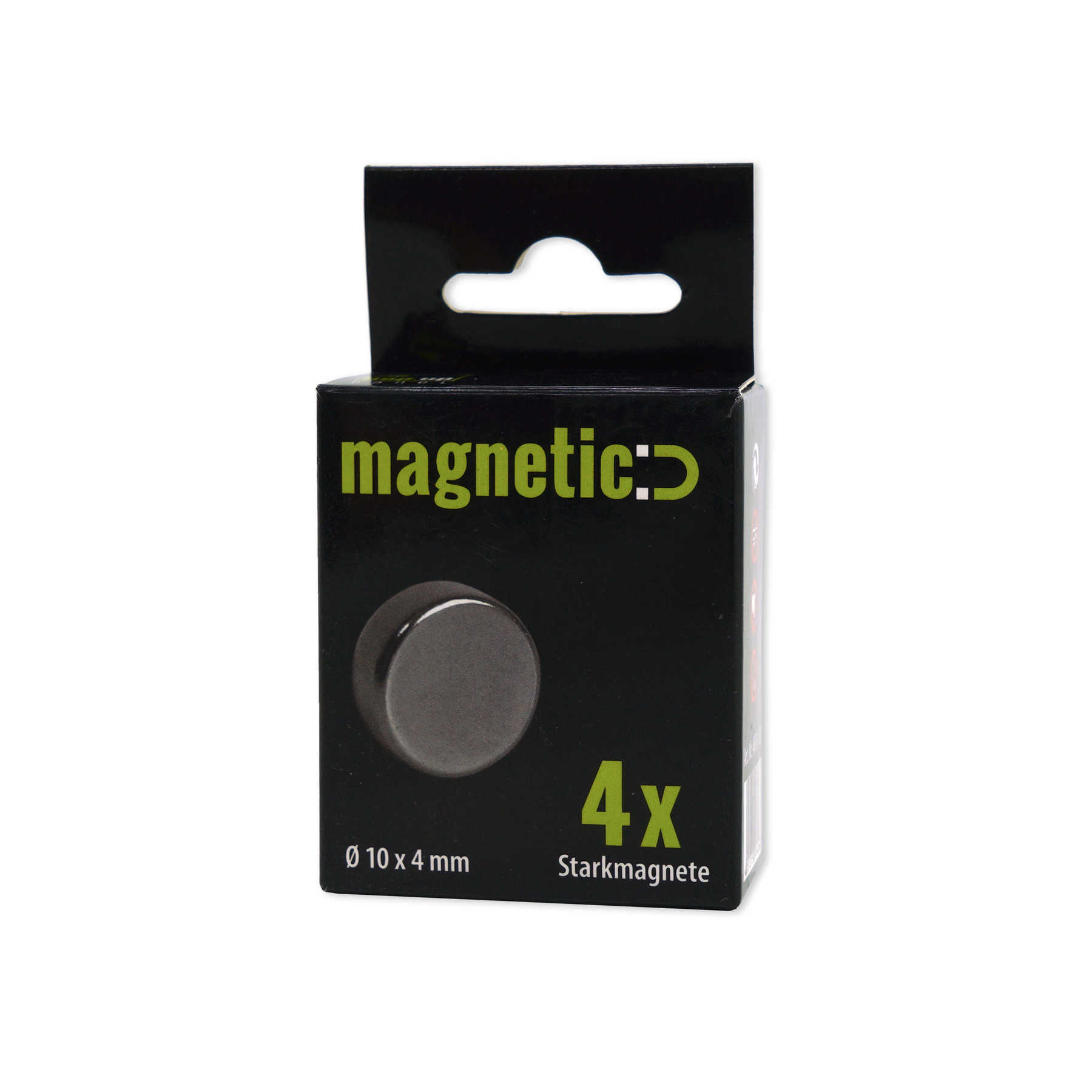             Set of 4 round strong magnets in 10 x 4 mm
        