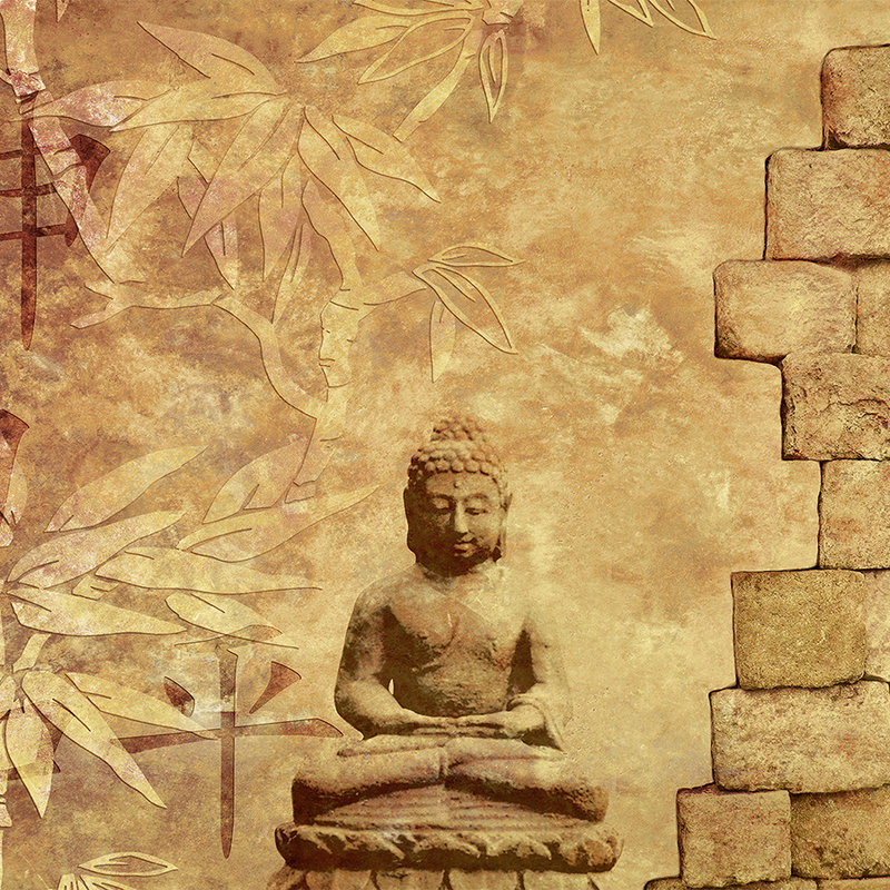 Digital behang met Boeddha figuur - parelmoer glad vlies
