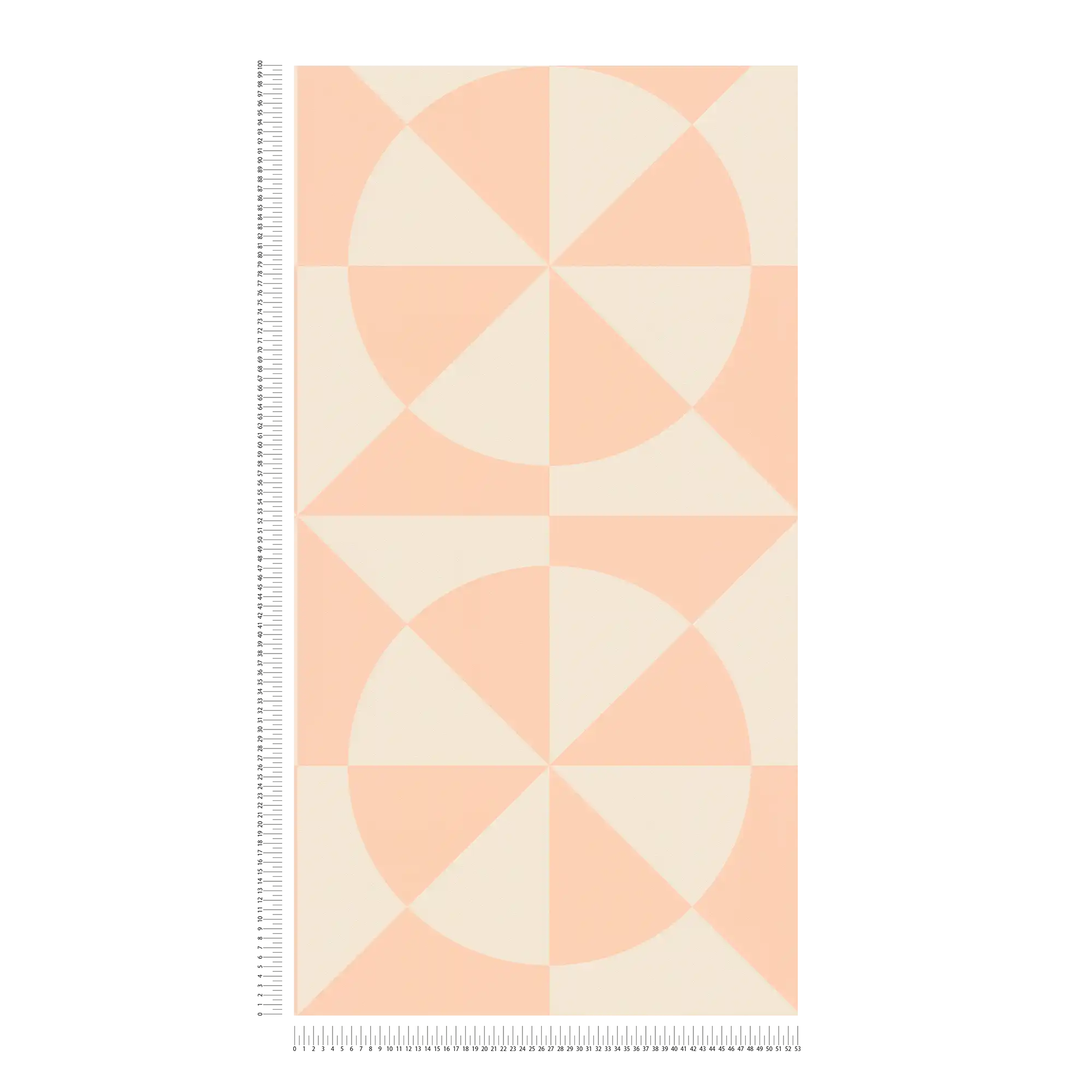             Carta da parati grafica in tessuto non tessuto con triangoli e cerchi - crema, rosa
        