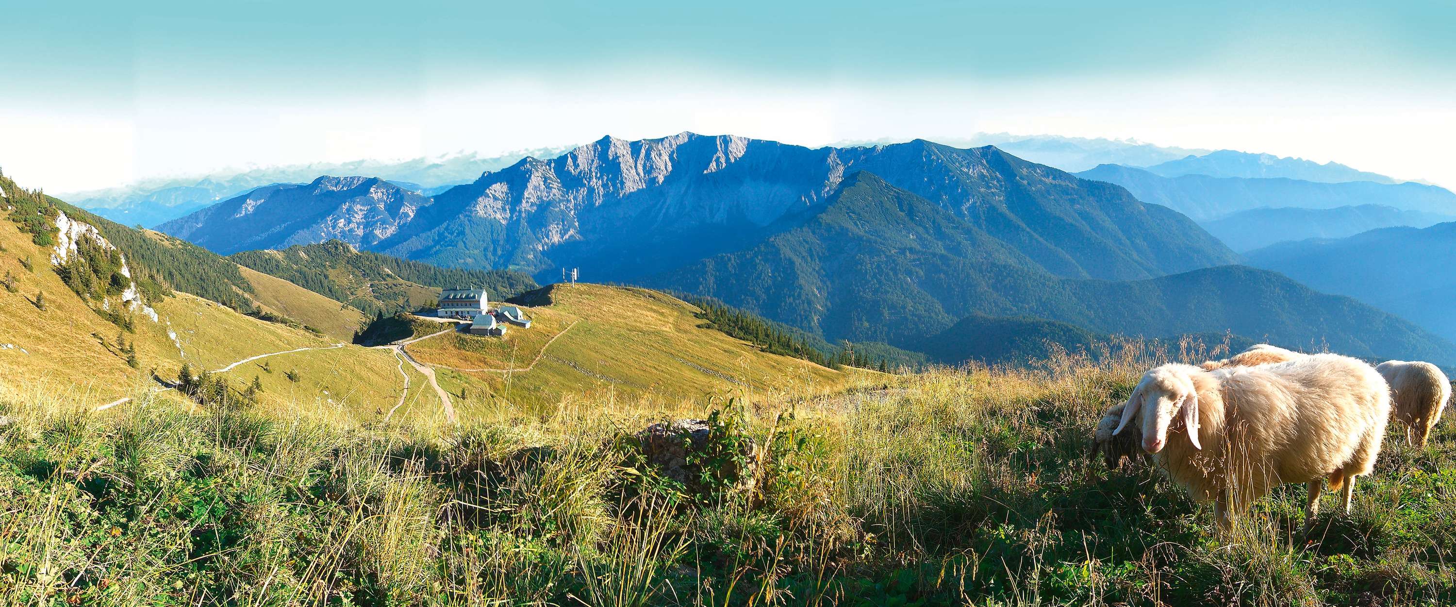             Papier peint panoramique paysage de montagne avec vue panoramique
        