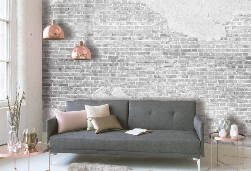             Brick wall with trendy industrial look - grey
        