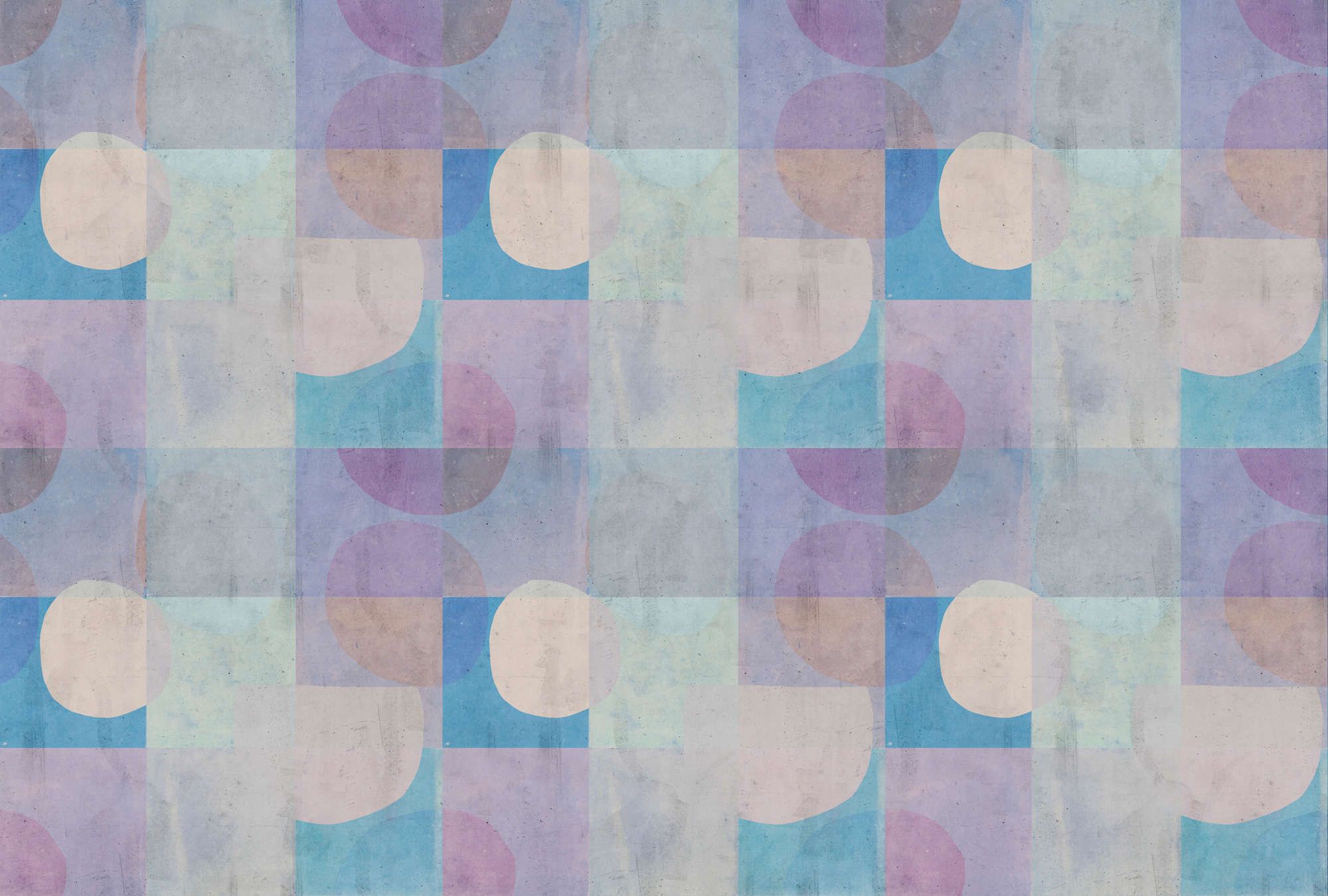             Photo wallpaper »elija 2« - retro pattern in concrete look - blue, purple | Smooth, slightly pearlescent non-woven fabric
        