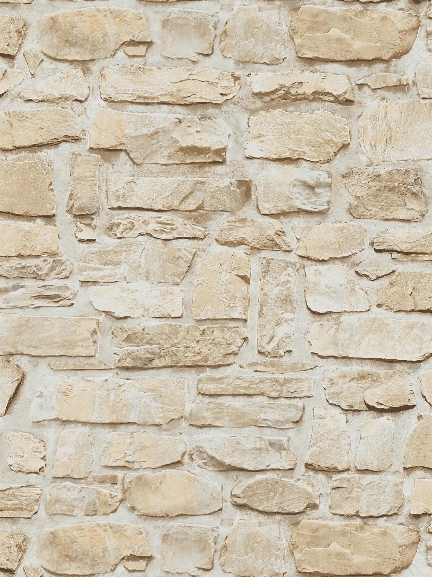 Papel pintado autoadhesivo | pared de piedra natural en aspecto 3D - beige
