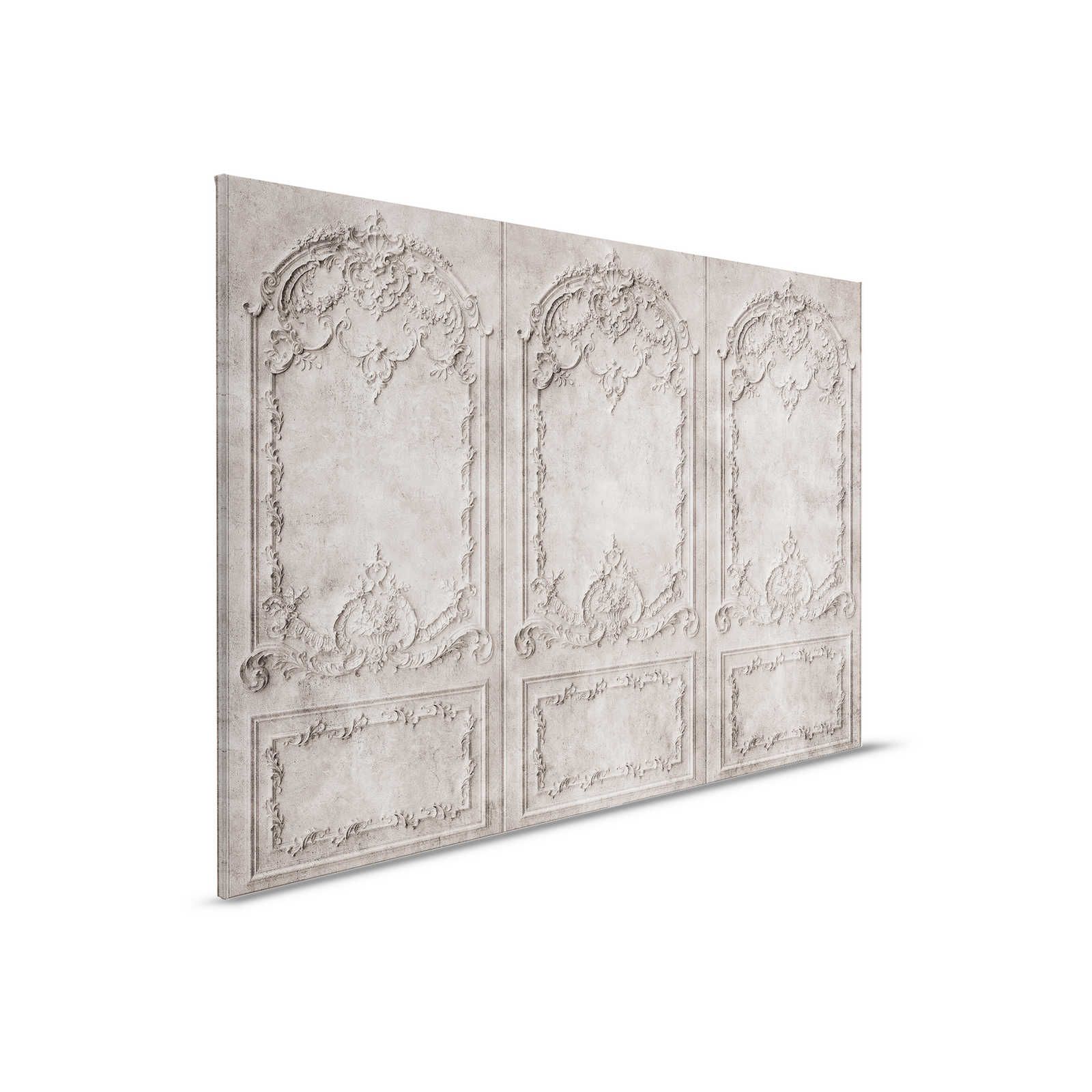 Versailles 1 - Quadro su tela in stile barocco grigio-marrone - 0,90 m x 0,60 m
