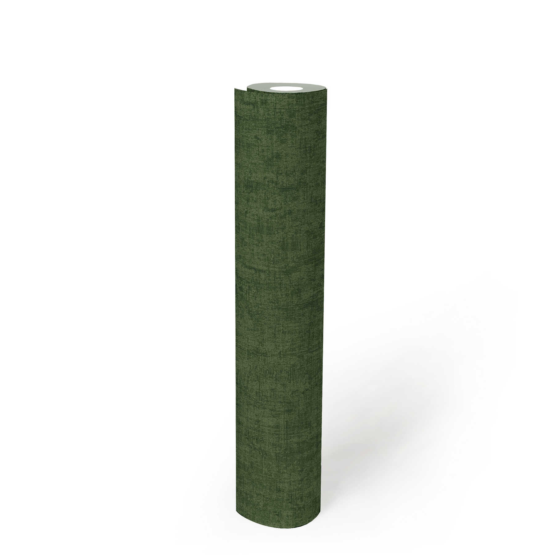             Papier peint uni vert jungle chiné avec gaufrage structuré
        