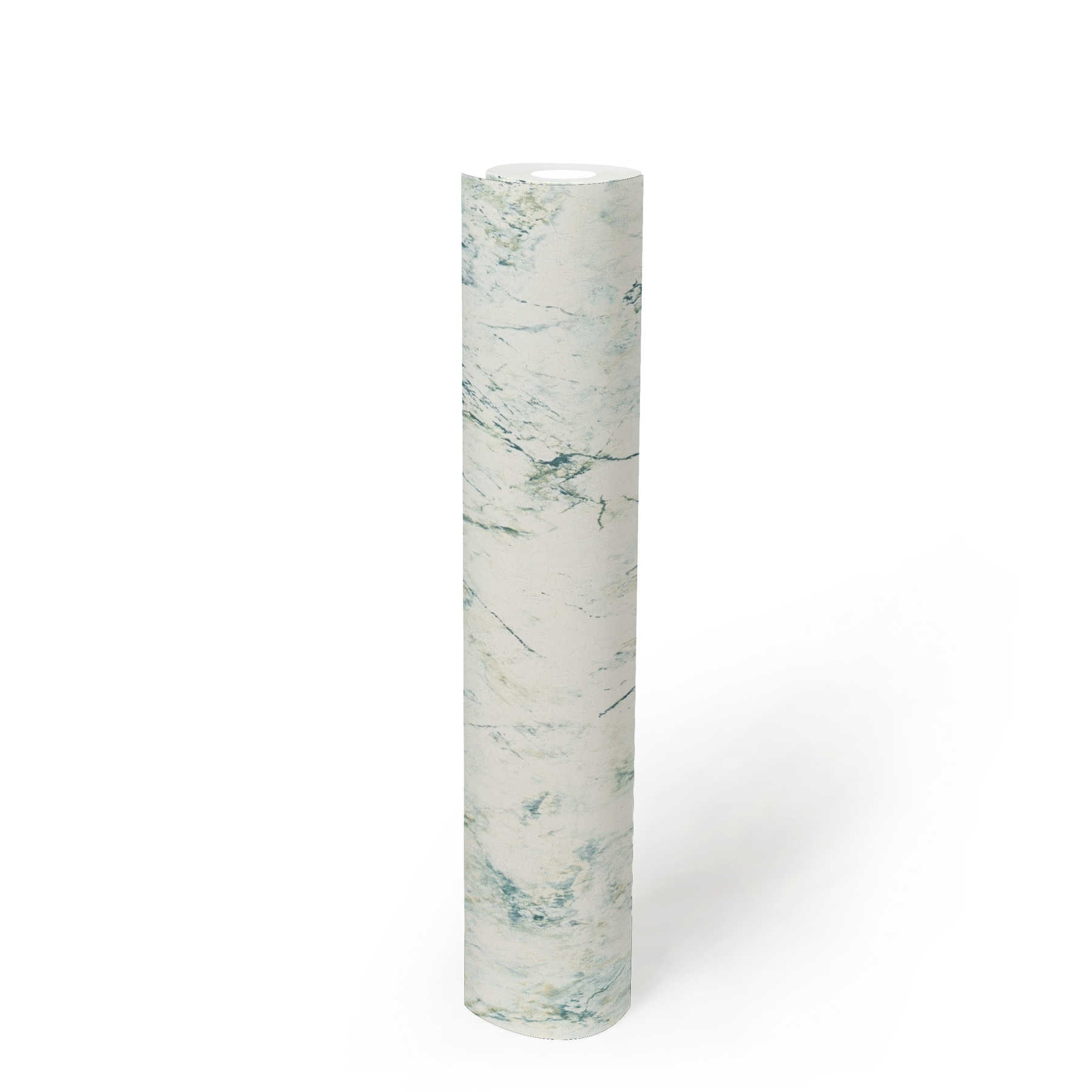             Non-woven wallpaper with fine marble look - white, grey, black, blue
        