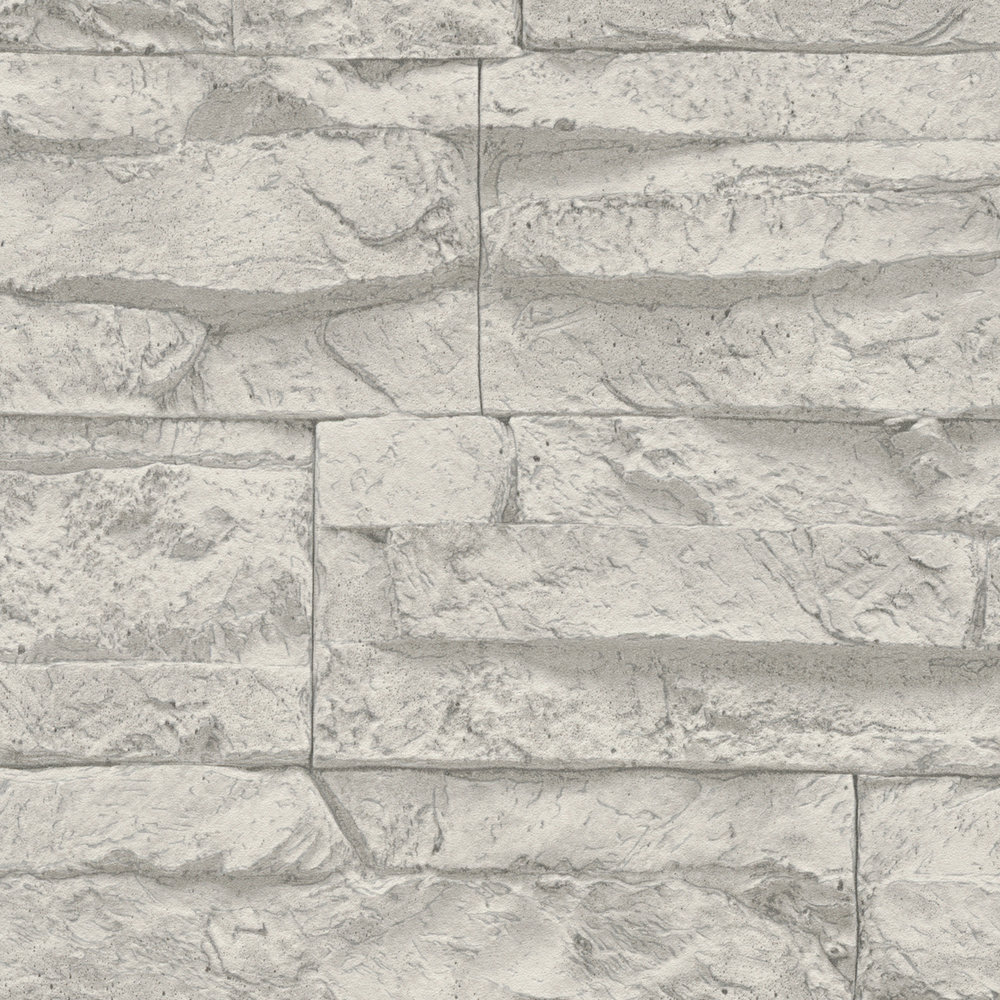             carta da parati effetto pietra naturale dettagliata e realistica - grigio, bianco
        