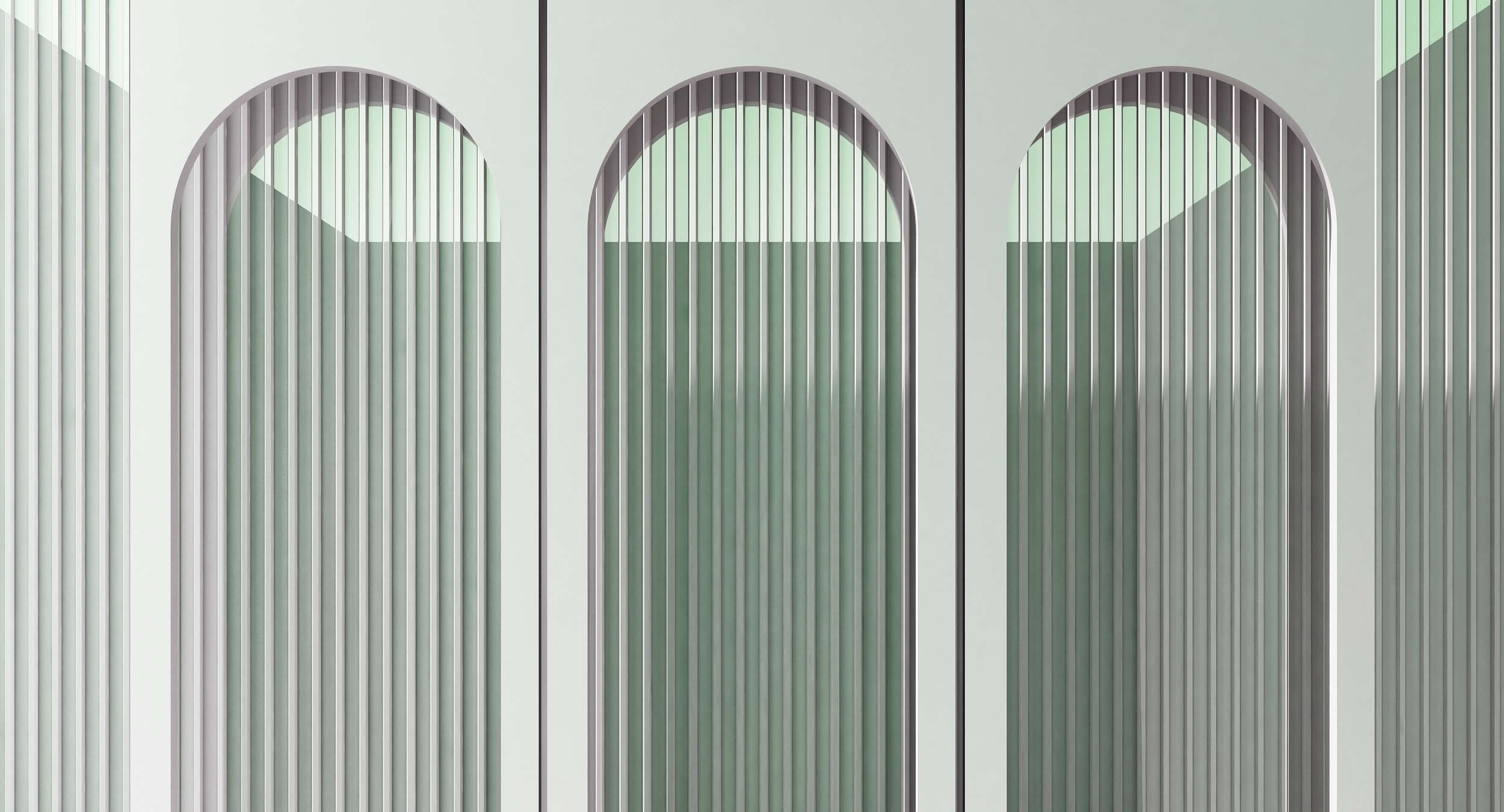             Escape Room 3 - Architectural wallpaper modern views grey & green
        