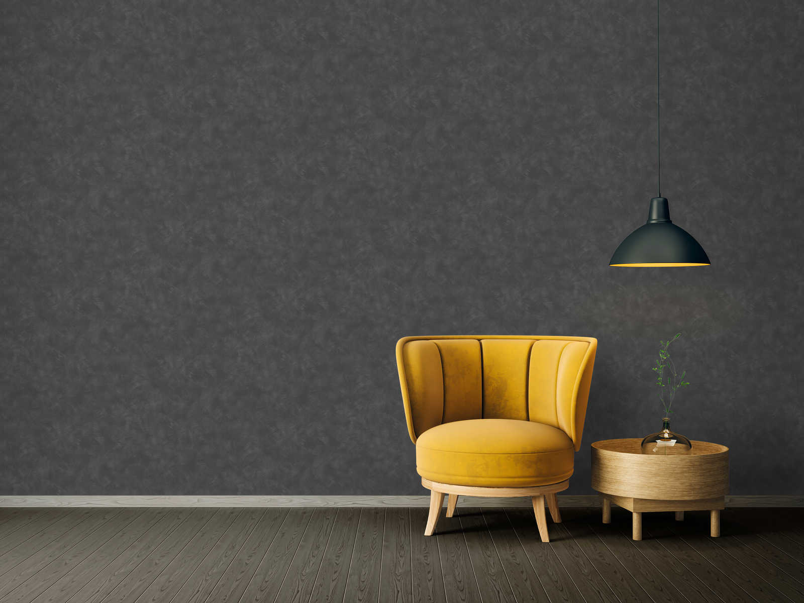             Wallpaper anthracite with panel optics & wipe structure - grey
        