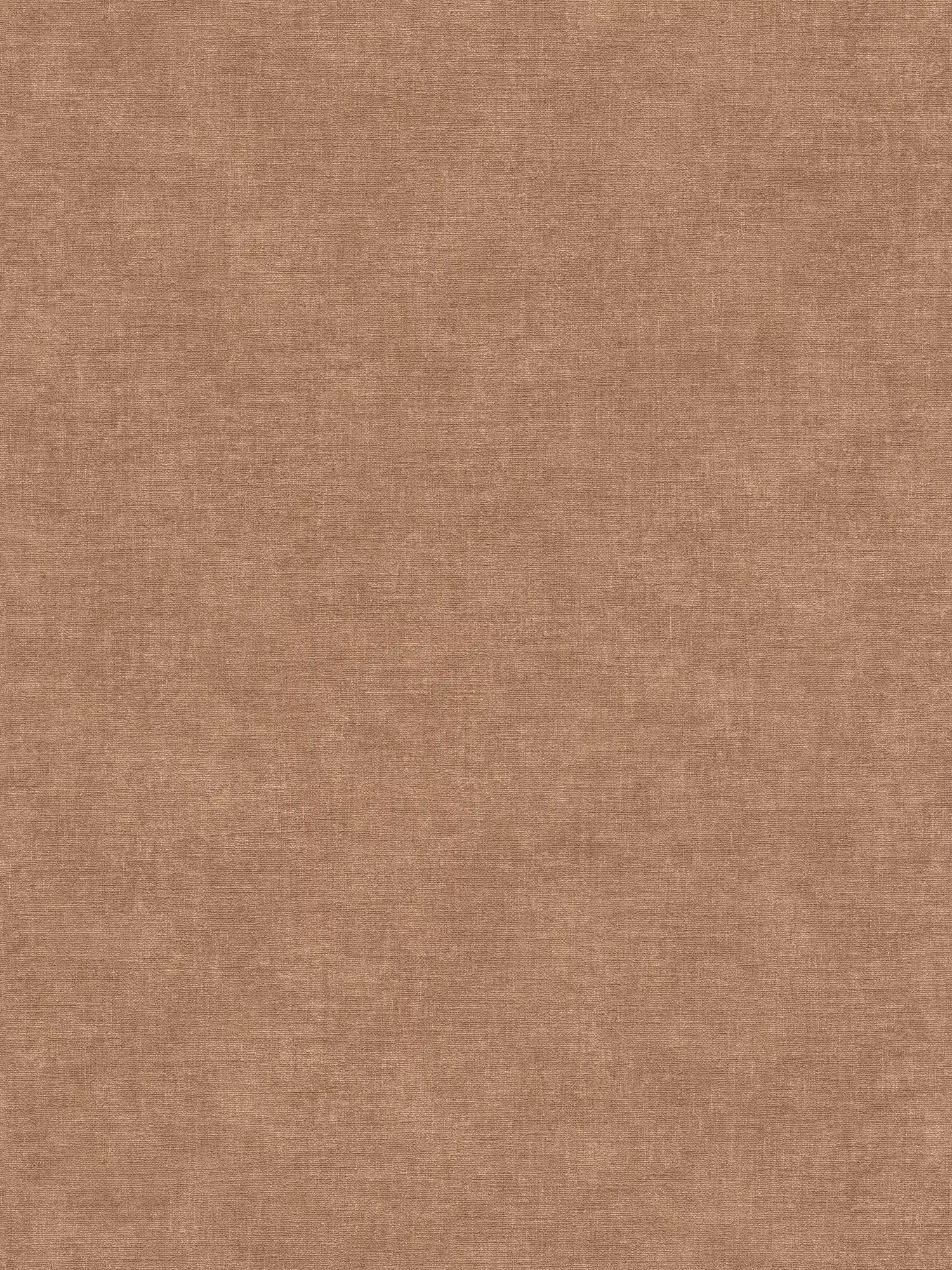 Non-woven wallpaper in plaster look, single-coloured - brown, orange
