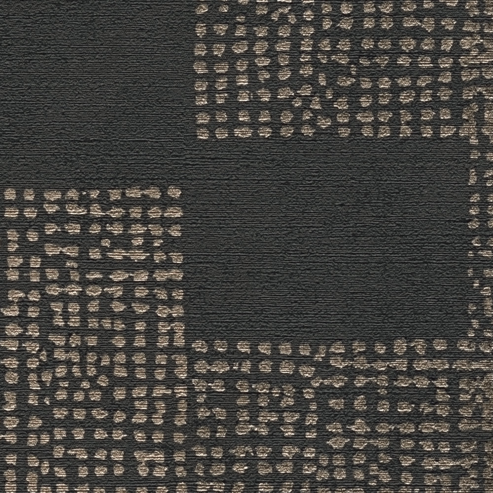             Pattern wallpaper ethnic design - black, grey, metallic
        