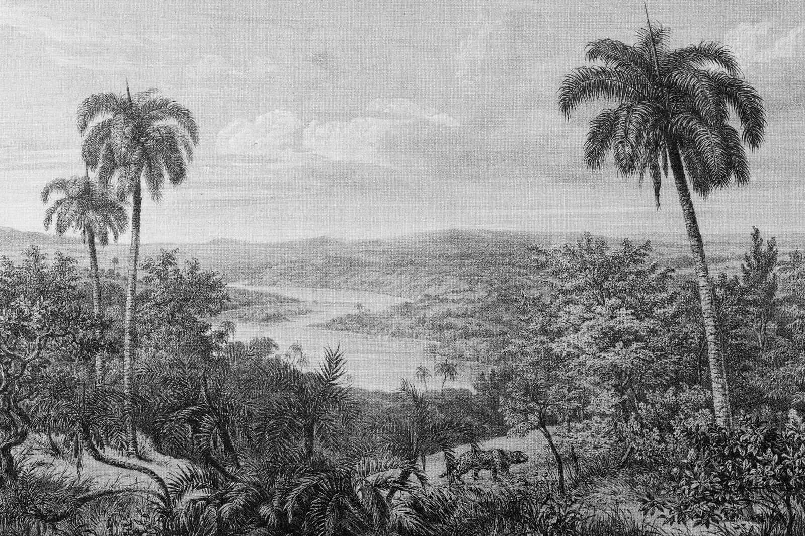             Lienzo Vista de la selva tropical con óptica de textura de lino - 0,90 m x 0,60 m
        