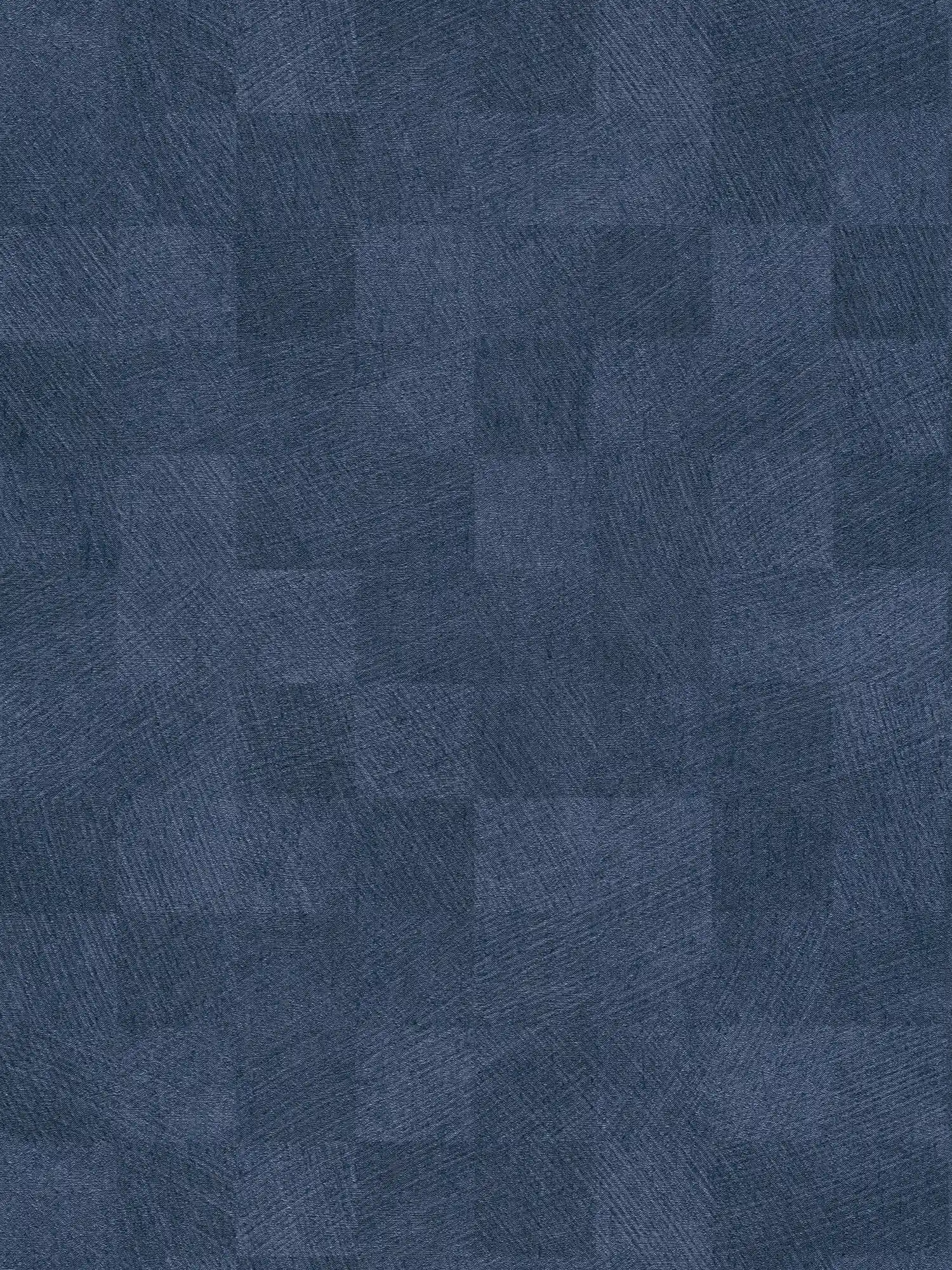 Plaid wallpaper night blue with structure & gloss effect - blue
