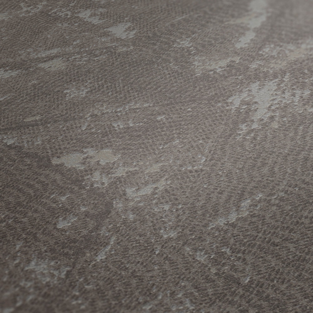             Plain non-woven wallpaper in grey, asymmetrical details - grey, silver
        
