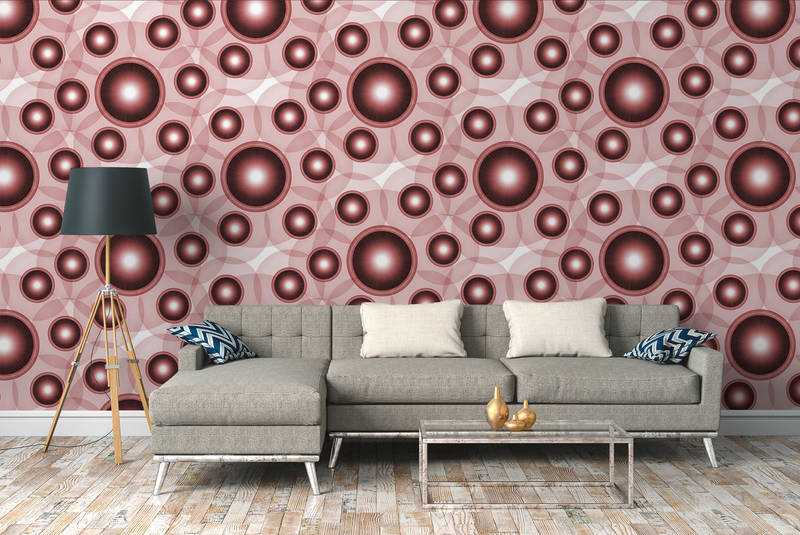             Photo wallpaper modern design, circles & graphic patterns - purple, pink, white
        