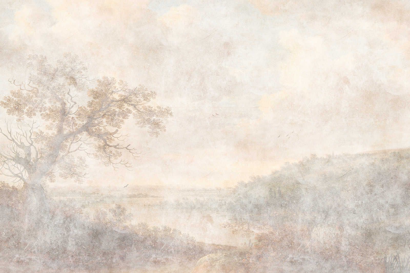             Romantic River 1 - Canvas schilderij Historische Kunst Design in Tweedehands Look - 0,90 m x 0,60 m
        