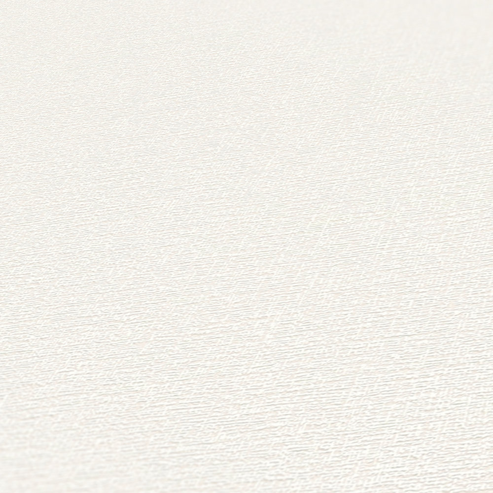             Lightly textured non-woven wallpaper, single-coloured - white
        