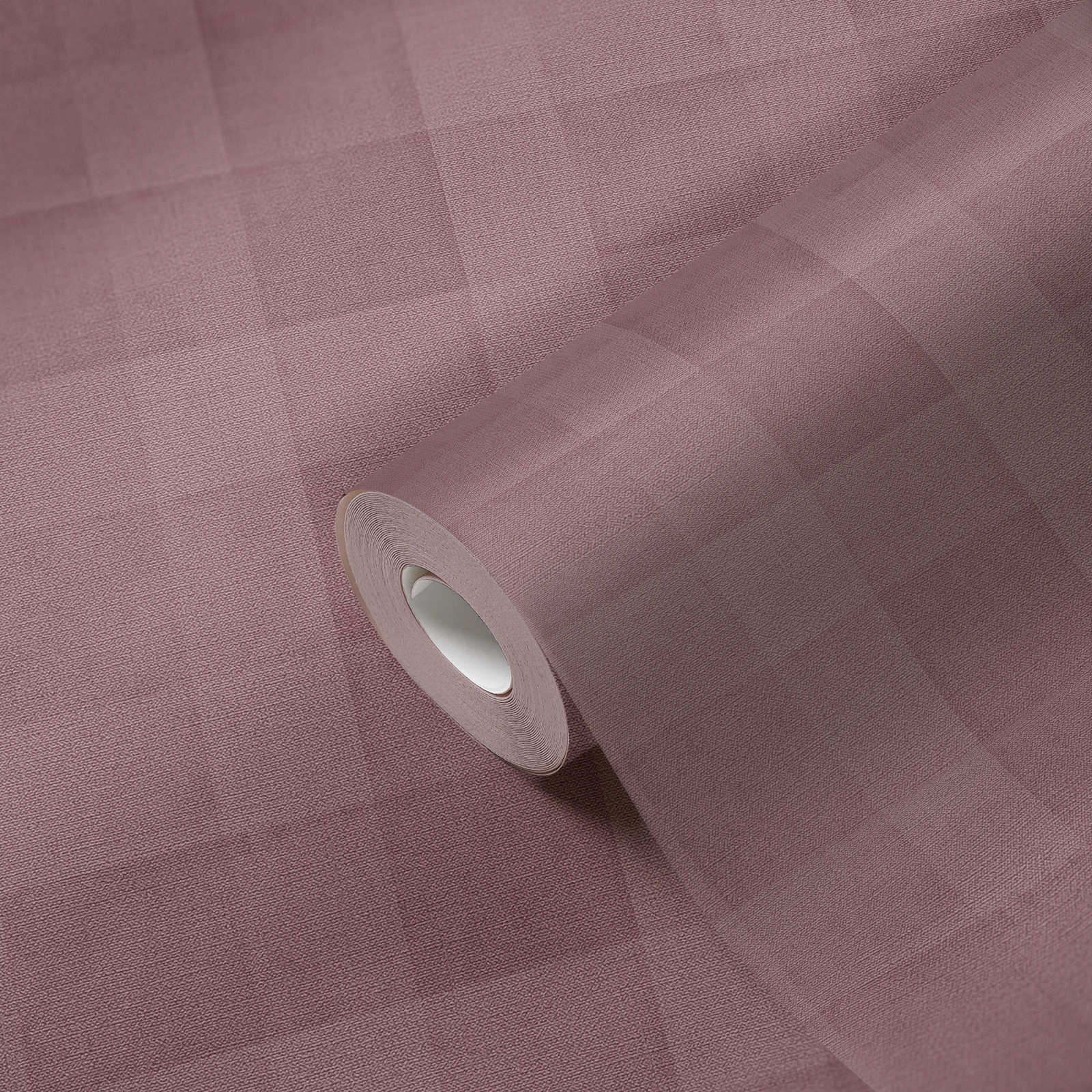             Papier peint à carreaux aspect lin sans PVC - Violet
        