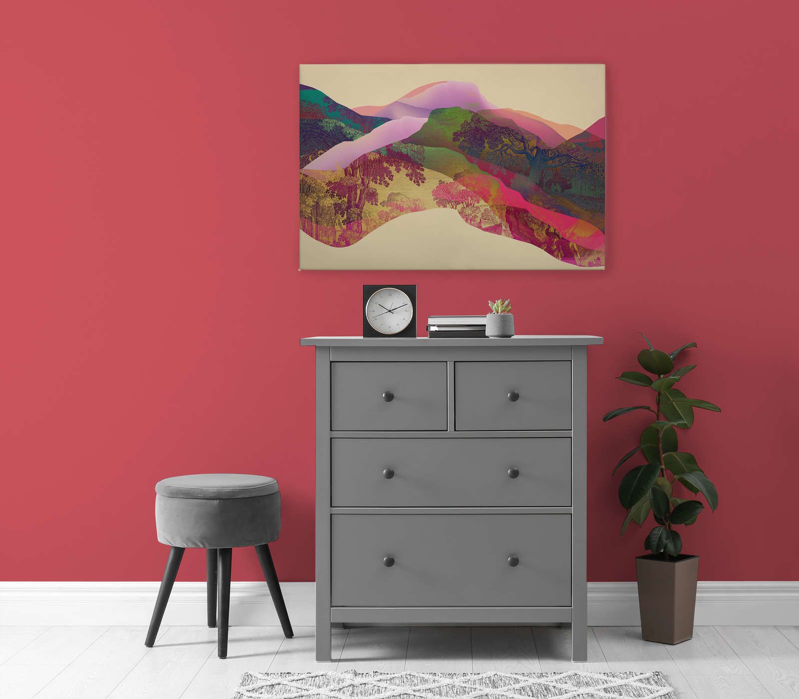             Magic Mountain 2 - Canvas schilderij Berglandschap abstract - 0,90 m x 0,60 m
        