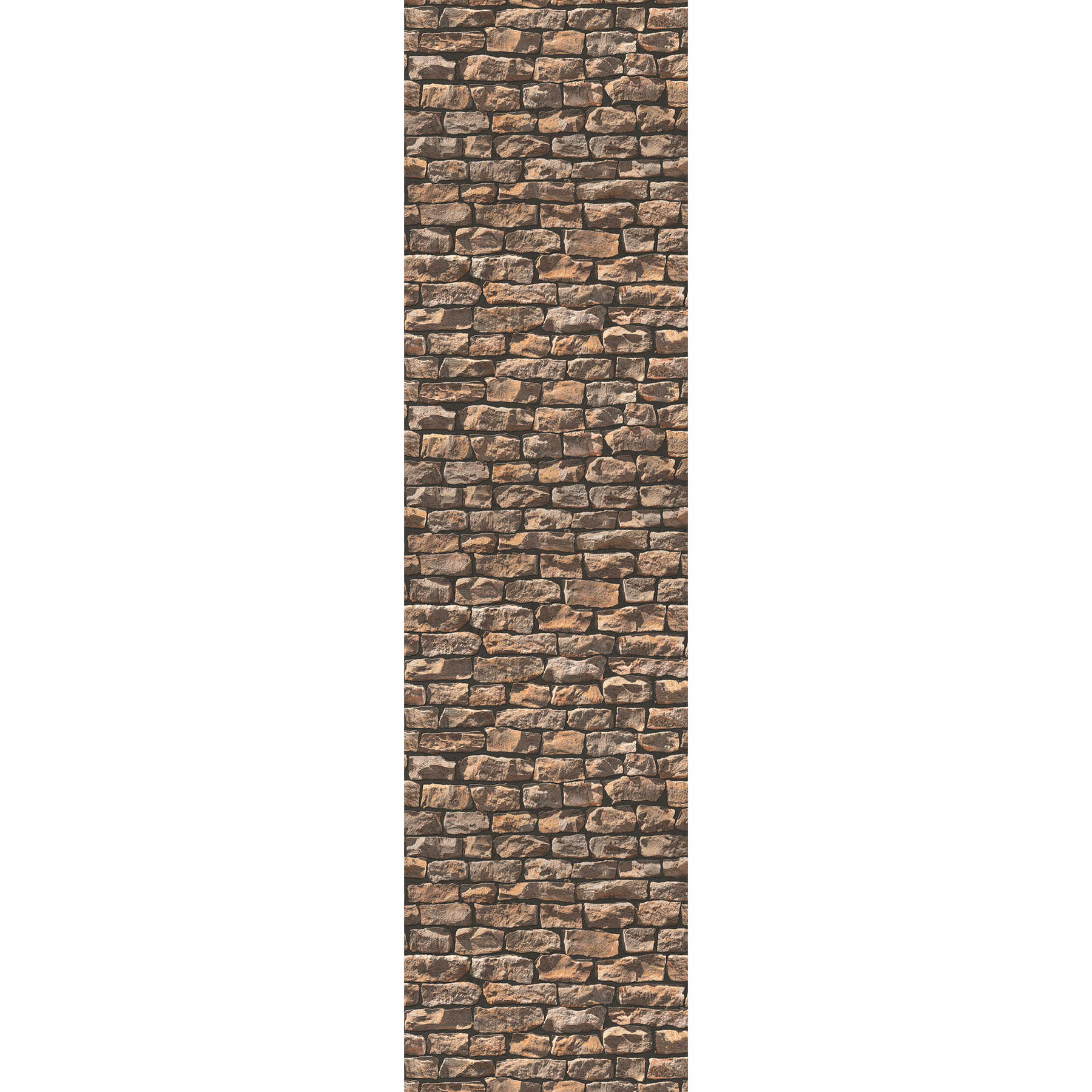         Stone look wallpaper with 3D wall natural stone - brown
    