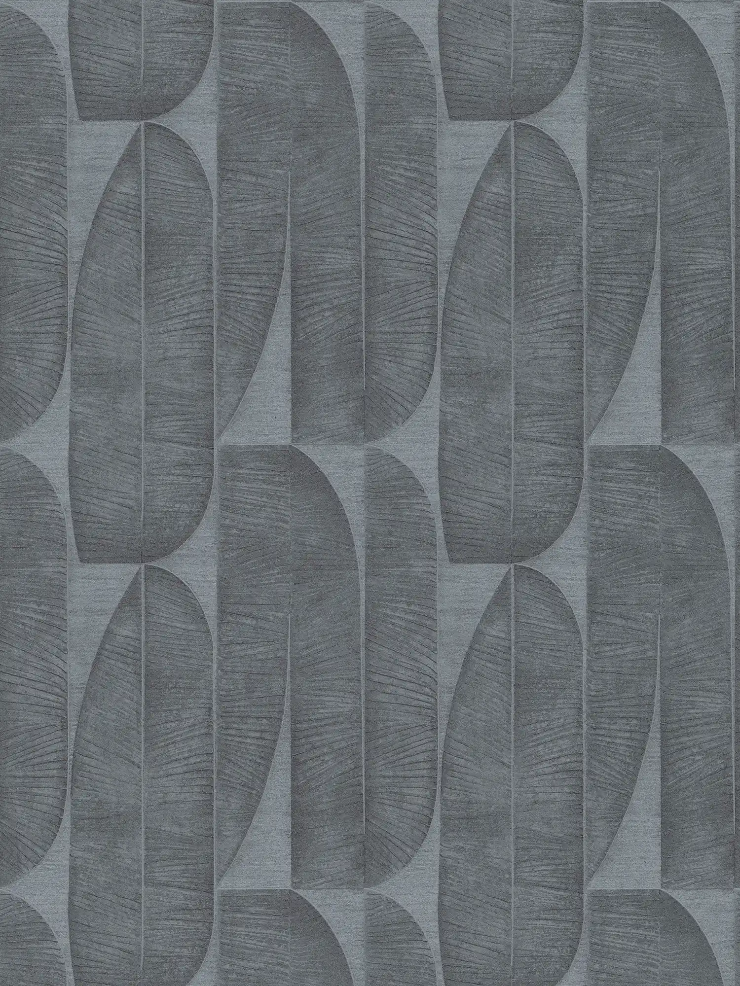 papier peint en papier à motifs géométriques floraux aspect feuille - noir, anthracite
