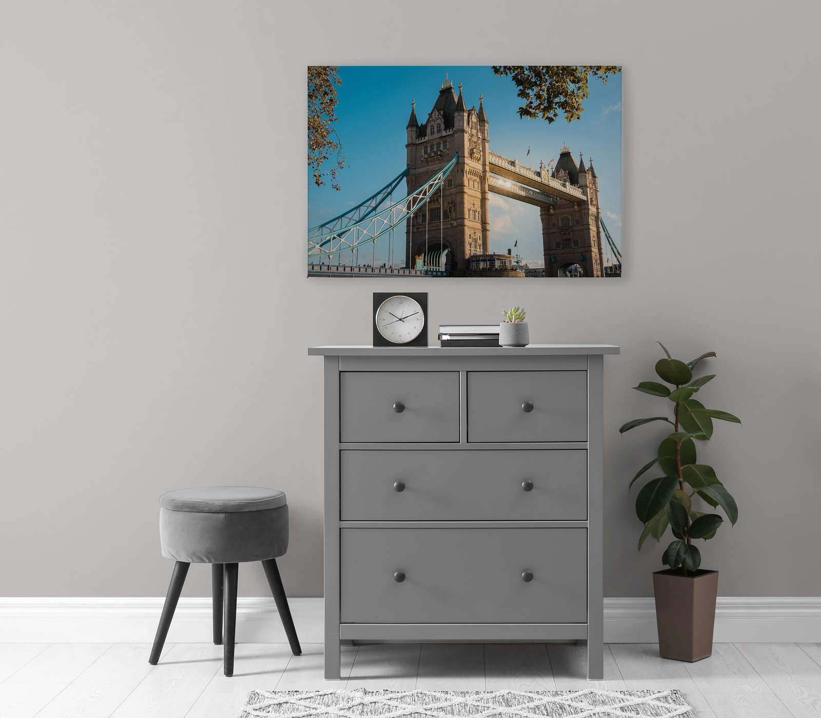             Canvas schilderij met London Bridge in zonnig weer - 0.90 m x 0.60 m
        