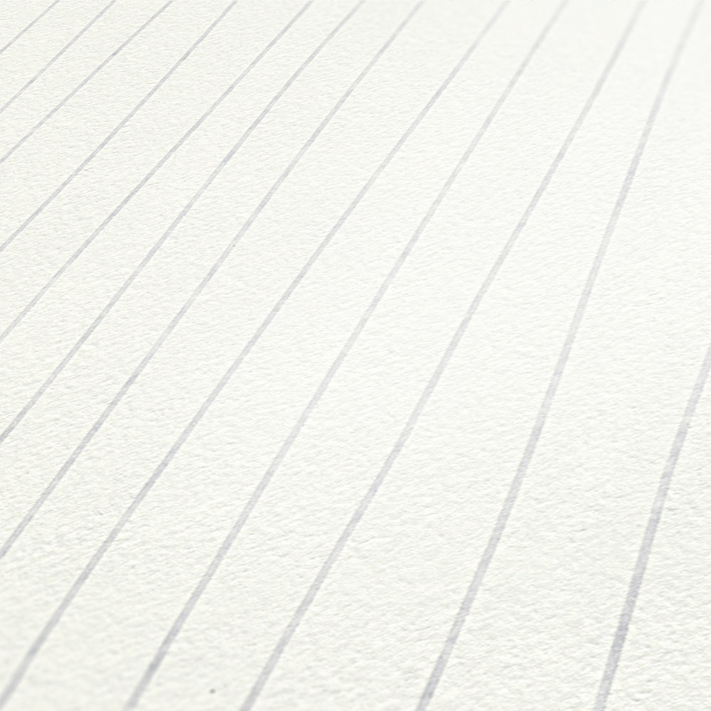             Papel pintado con diseño de líneas verticales - Blanco
        