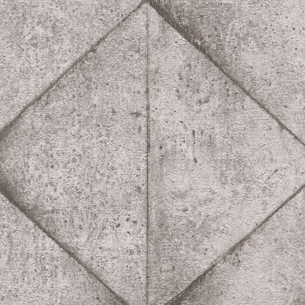             Carta da parati con piastrelle in cemento ed effetto 3D - grigio, antracite
        