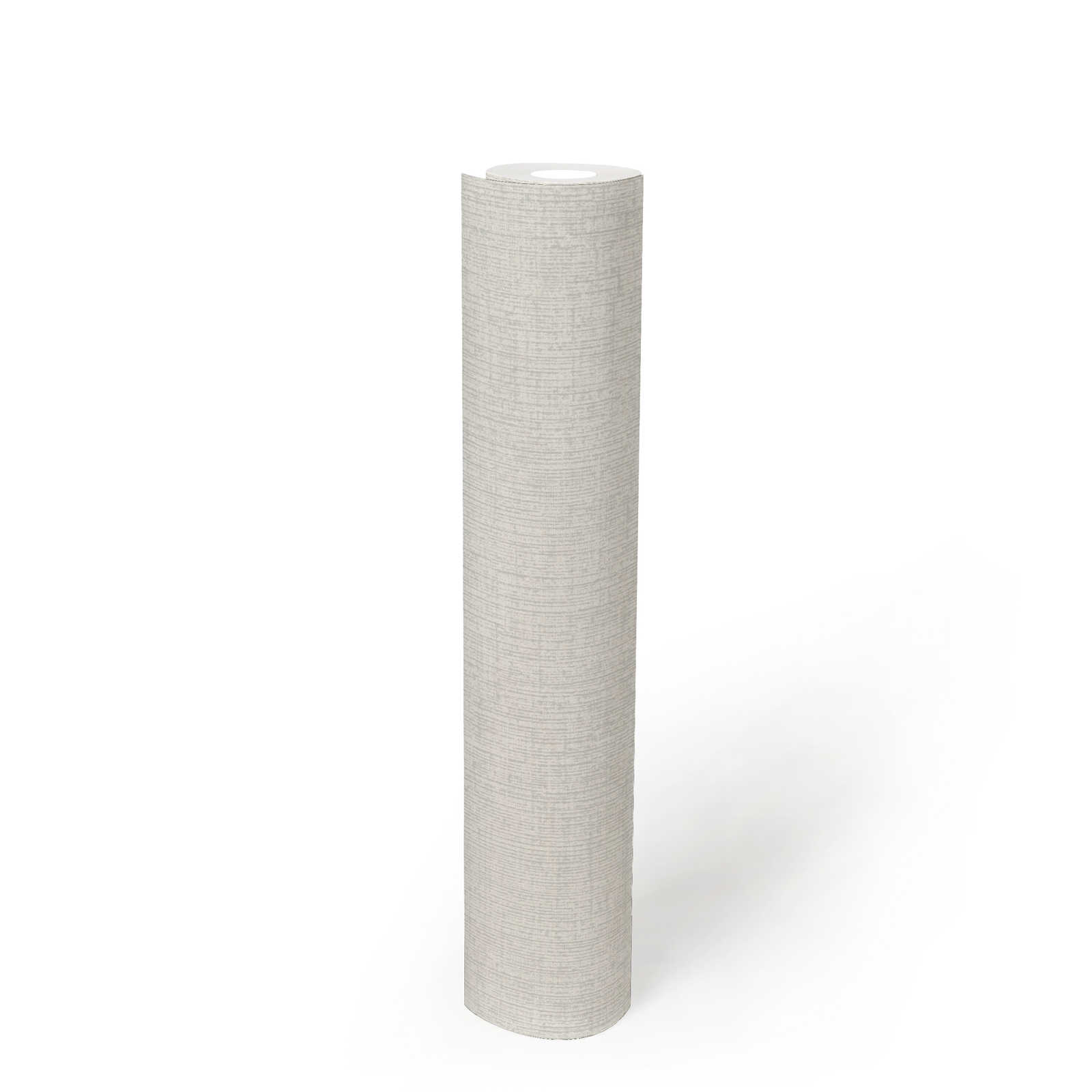             Papier peint blanc intissé avec structure en toile - blanc, métallique
        