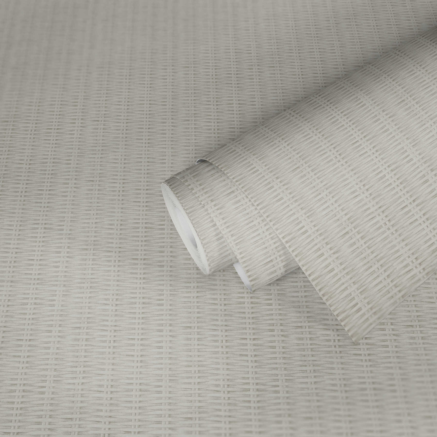             Non-woven wallpaper rattan motif - white, grey
        