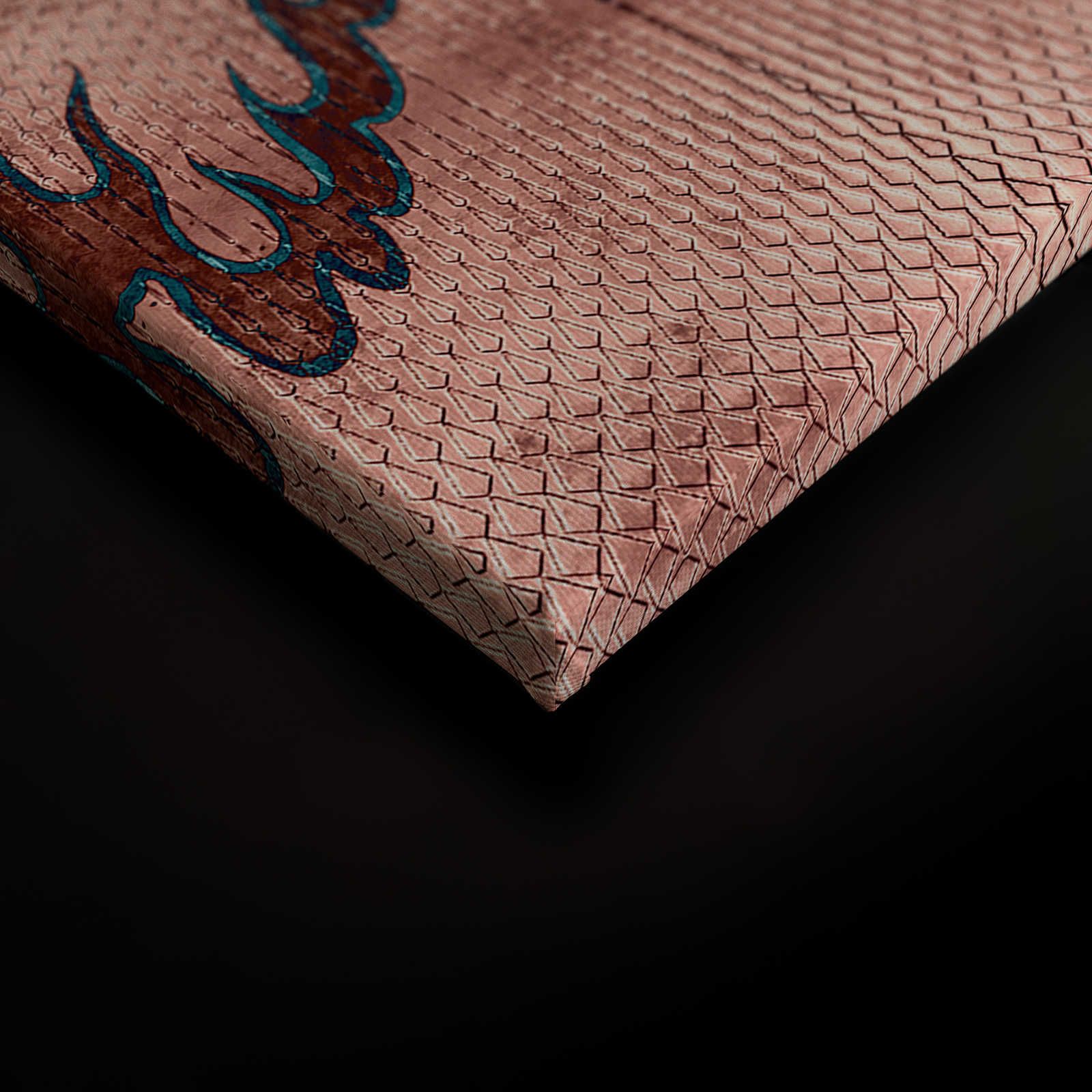             Shenzen 1 - Cuadro en lienzo Dragon Asian Syle con colores metálicos - 0,90 m x 0,60 m
        