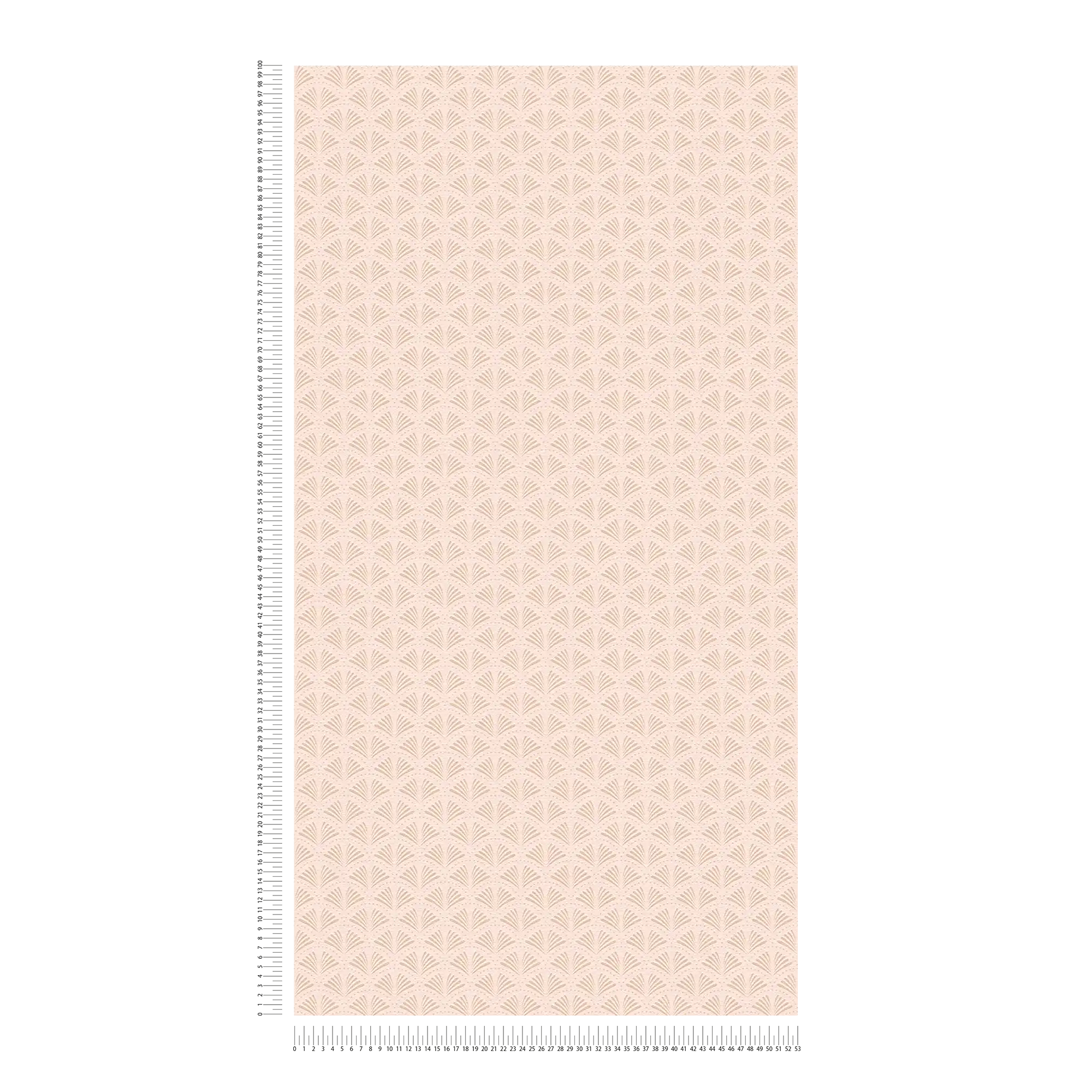             Papier peint intissé rose avec motifs structurés et métallisés - crème, métallisé, rose
        