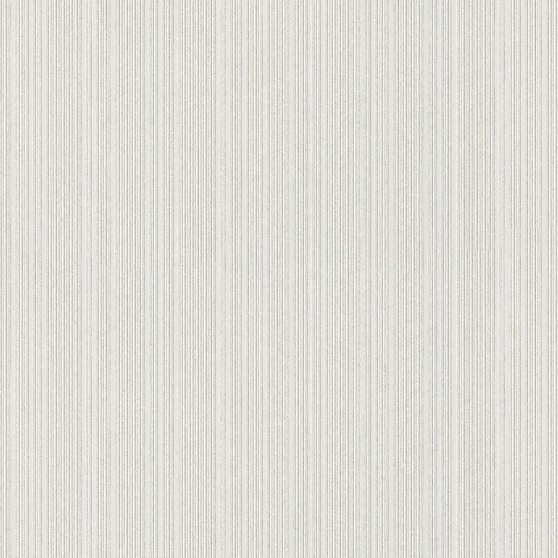Paintable non-woven wallpaper with line pattern - white
