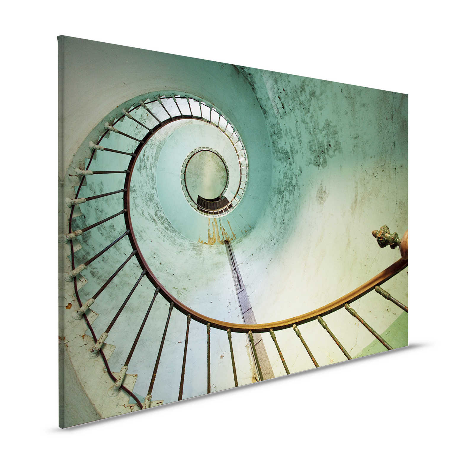 Canvas painting old staircase with spiral staircase - 1.20 m x 0.80 m
